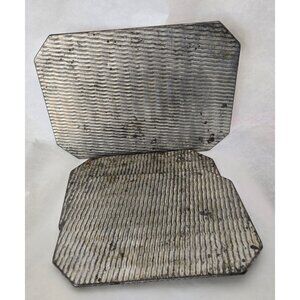 Vintage MCM ProTex Ridged Metal Insulated Hot Pad/Mats 2 Sizes Burn Protection